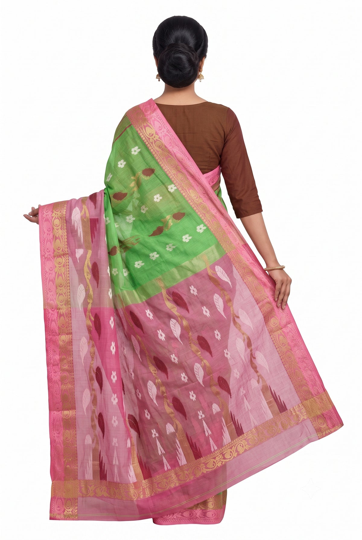 Pradip Fabrics Self Design Jamdani Silk Blend Saree 