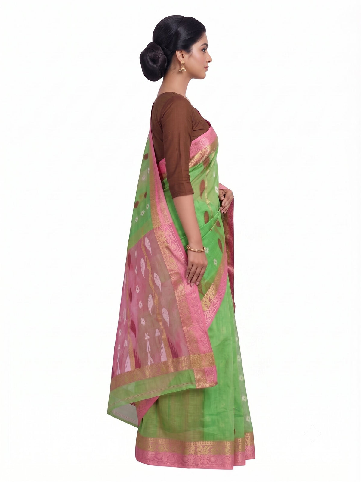 Pradip Fabrics Self Design Jamdani Silk Blend Saree 