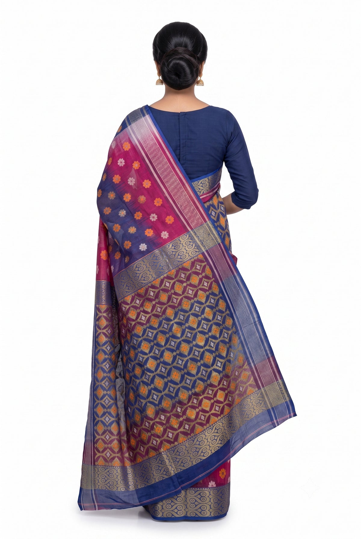 Pradip Fabrics Woven Tant Silk Blend Saree