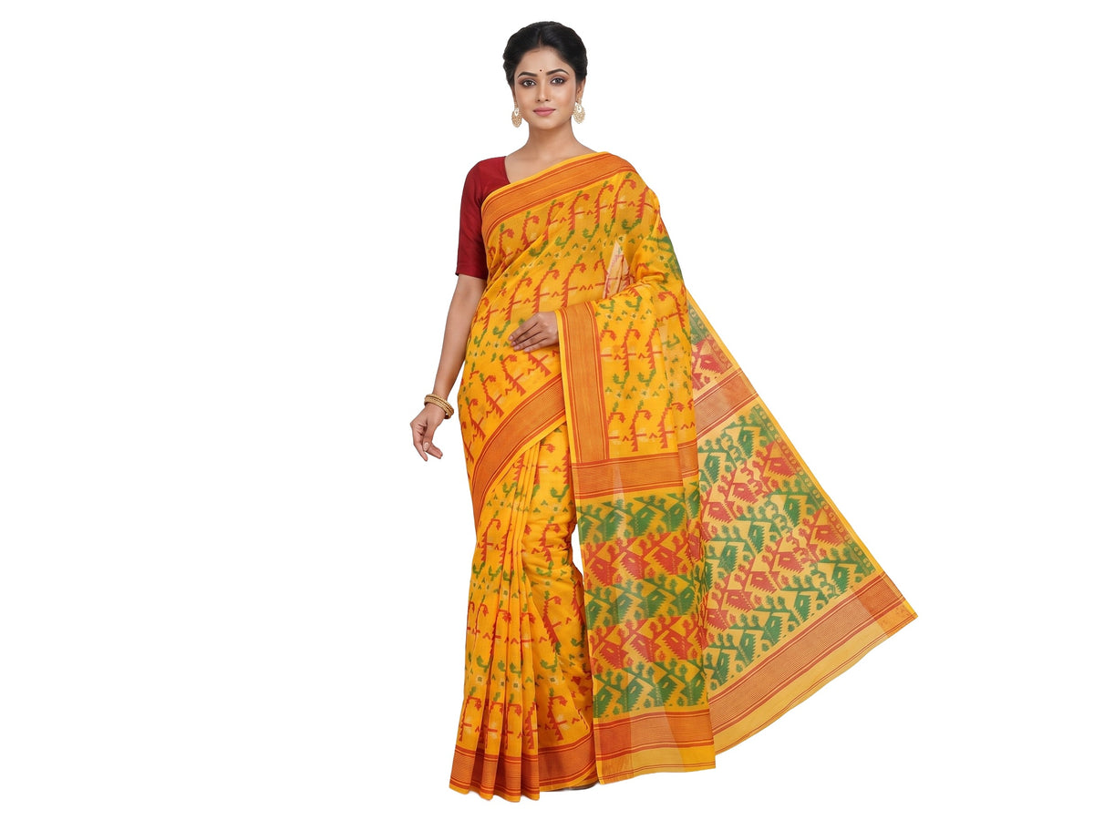 Pradip Fabrics Woven Jamdani Cotton Blend Saree