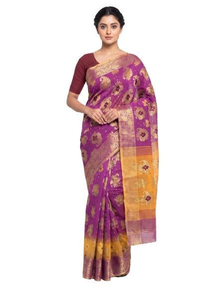 Pradip Fabrics Bengal Tant Baluchuri Saree for Women