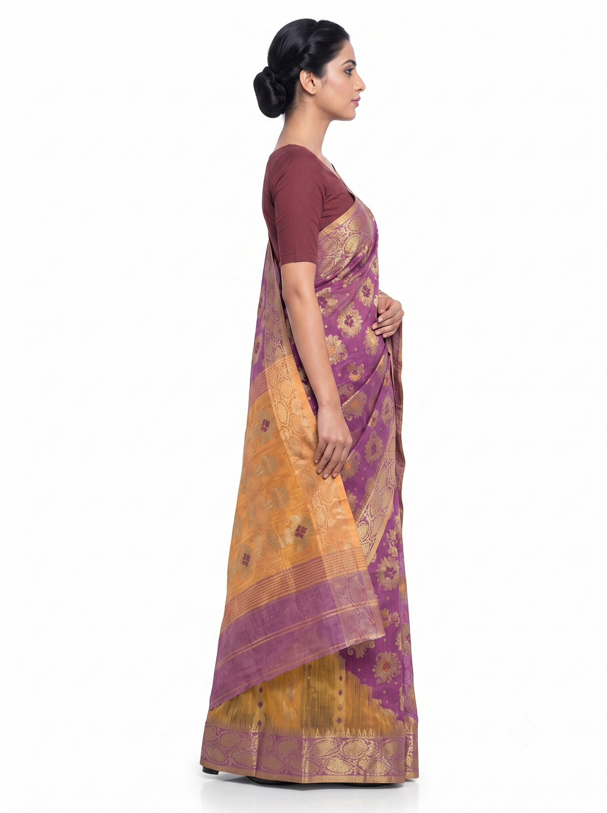 Pradip Fabrics Bengal Tant Baluchuri Saree for Women