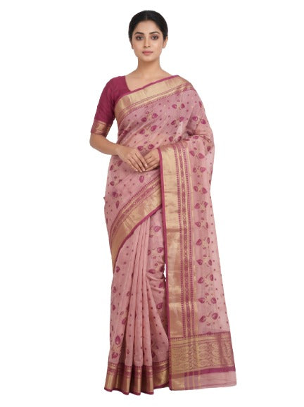 Pradip Fabrics Ethnic Women's Tant Tussar Silk  Saree.