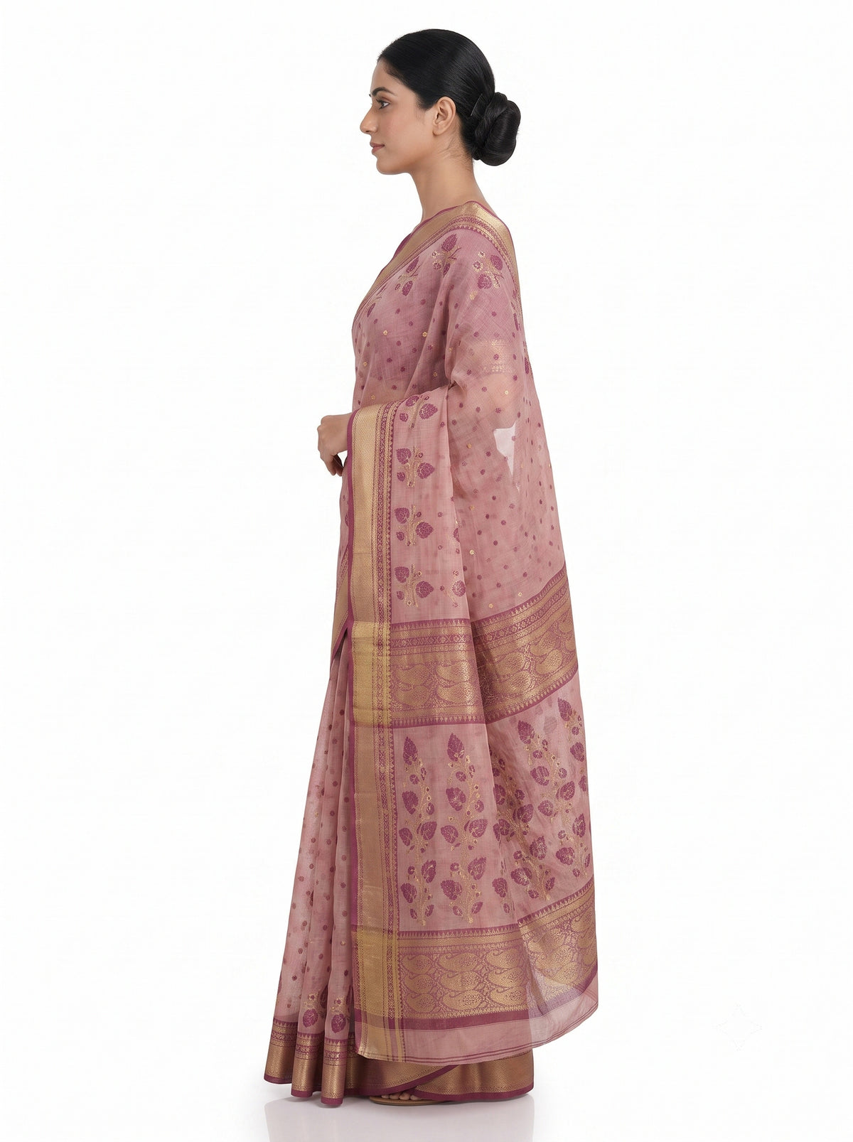 Pradip Fabrics Ethnic Women's Tant Tussar Silk  Saree.