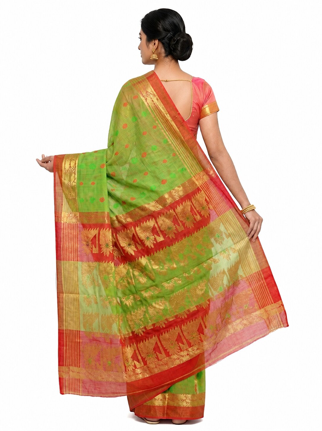 Pradip Fabrics Woven Tant Silk Blend Saree
