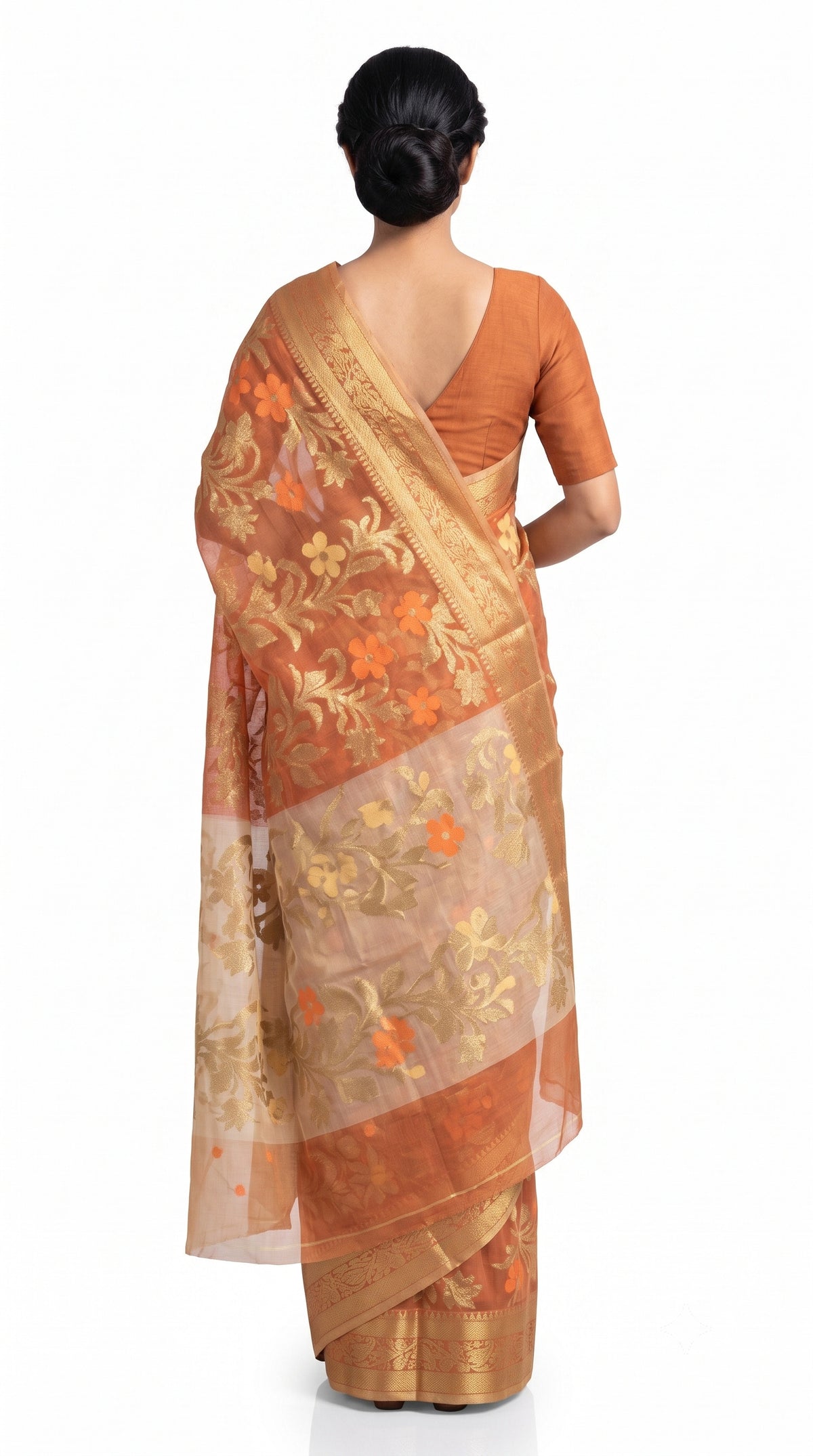 Pradip Fabrics Woven Tant Silk Blend Saree
