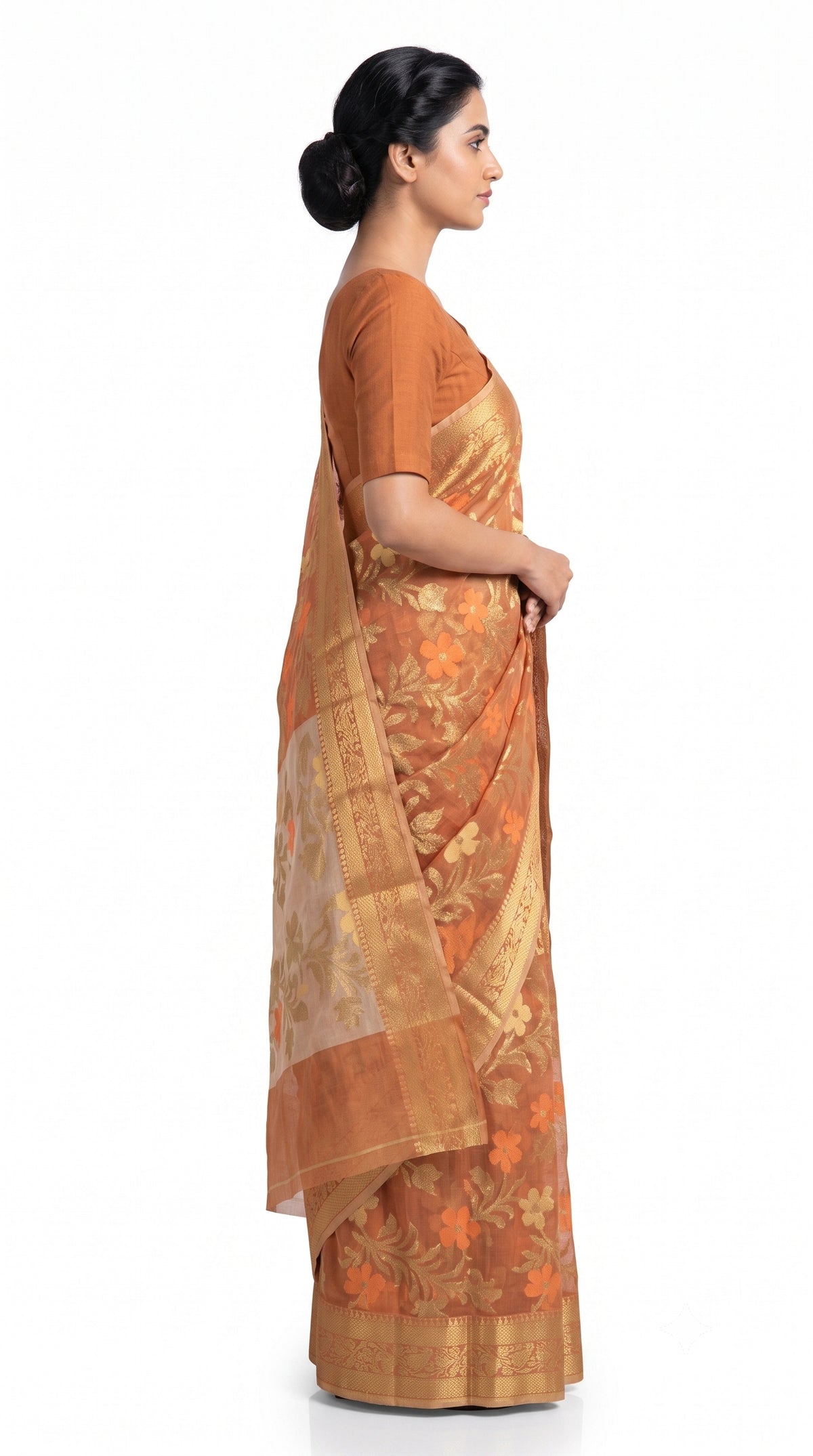 Pradip Fabrics Woven Tant Silk Blend Saree