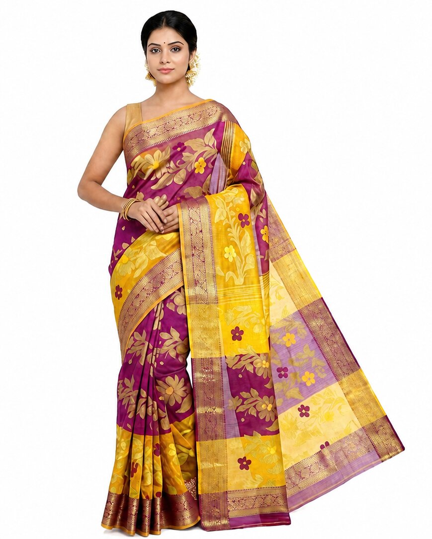 Pradip Fabrics Ethnic Women's Tant Silk Banarasi Saree
