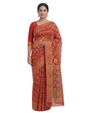 Pradip Fabrics Floral Print Jamdani Silk Blend Saree