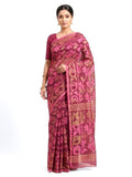 Pradip Fabrics Floral Print Jamdani Silk Blend Saree