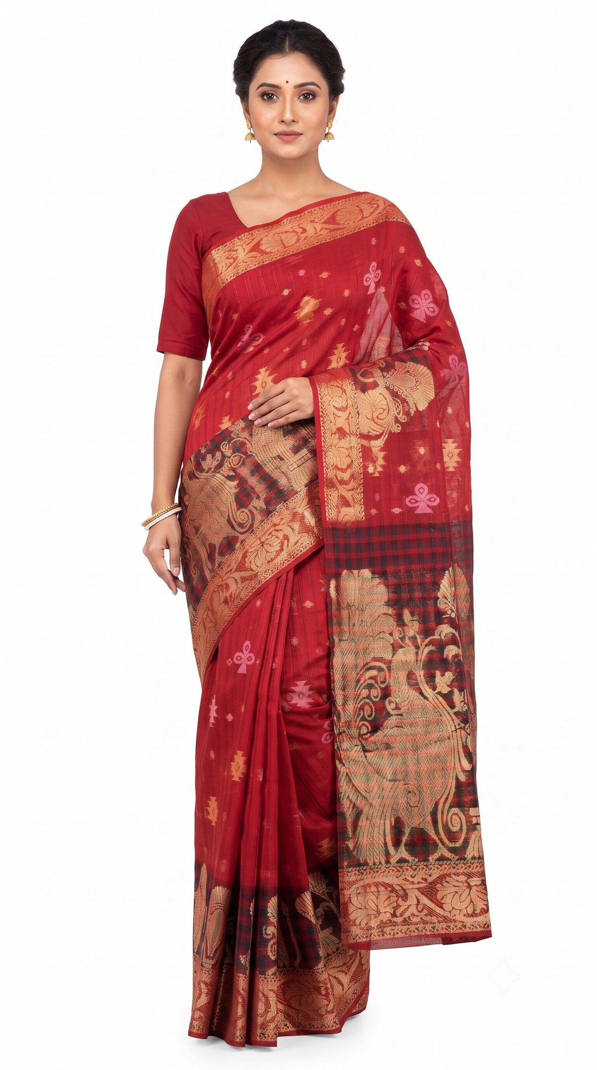 Pradip Fabrics Ethnic Women's Tant Silk Saree