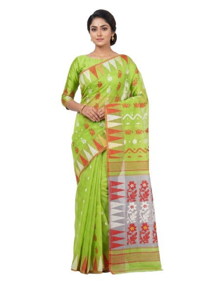 Pradip Fabrics Ethnic Women's Tant Jamdani Saree