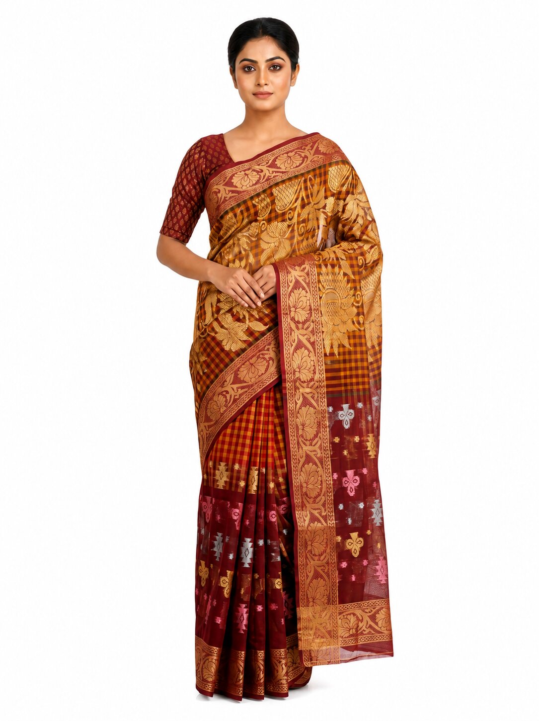 Pradip Fabrics Ethnic Women's Tant Silk Saree