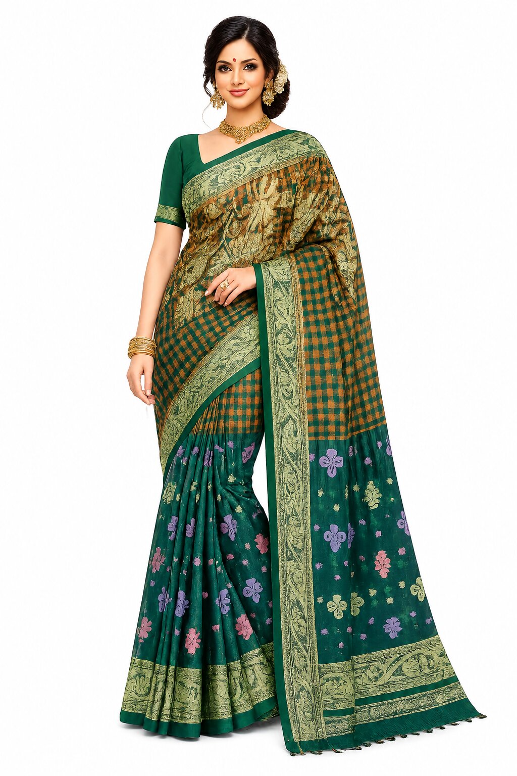 Pradip Fabrics Ethnic Women's Tant Silk Saree