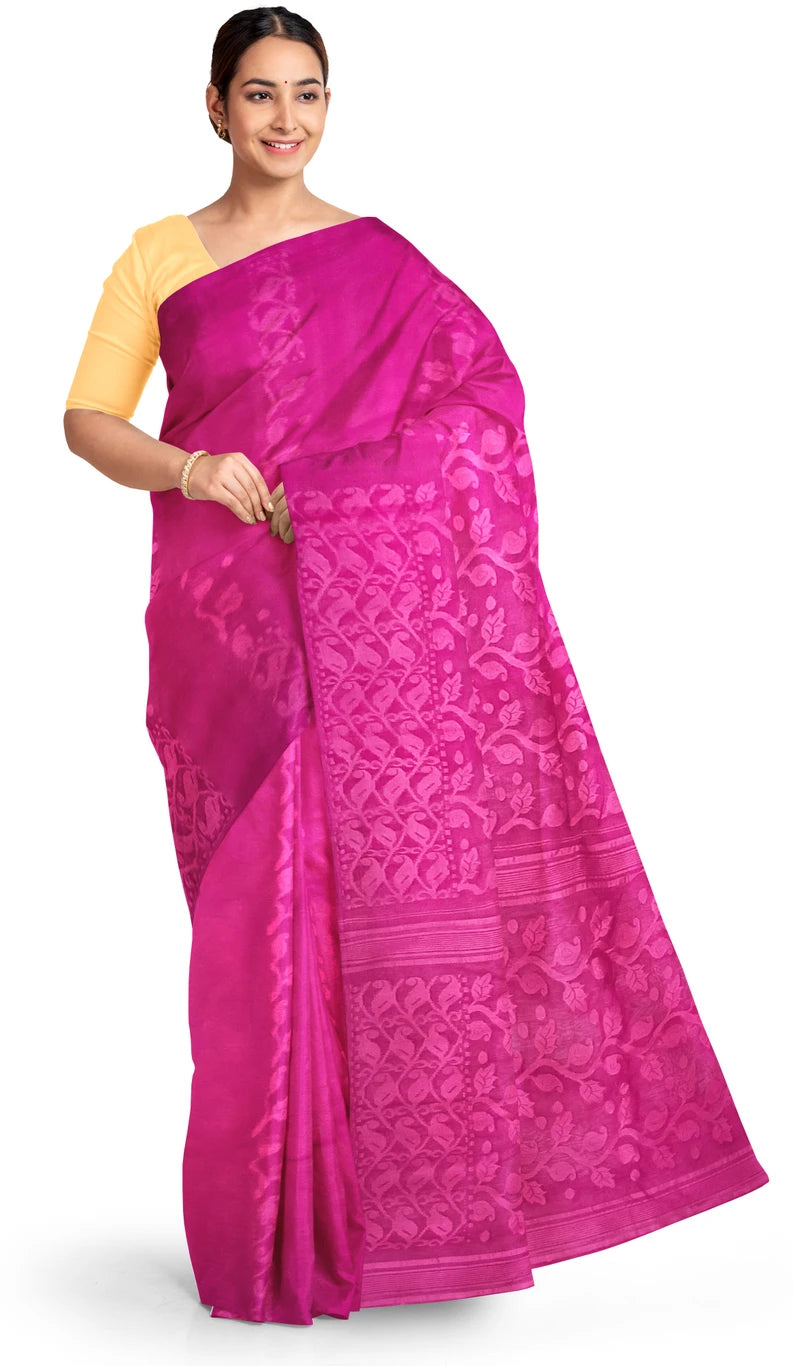 Pradip Fabrics Ethnic Women's Tant Jamdani Saree