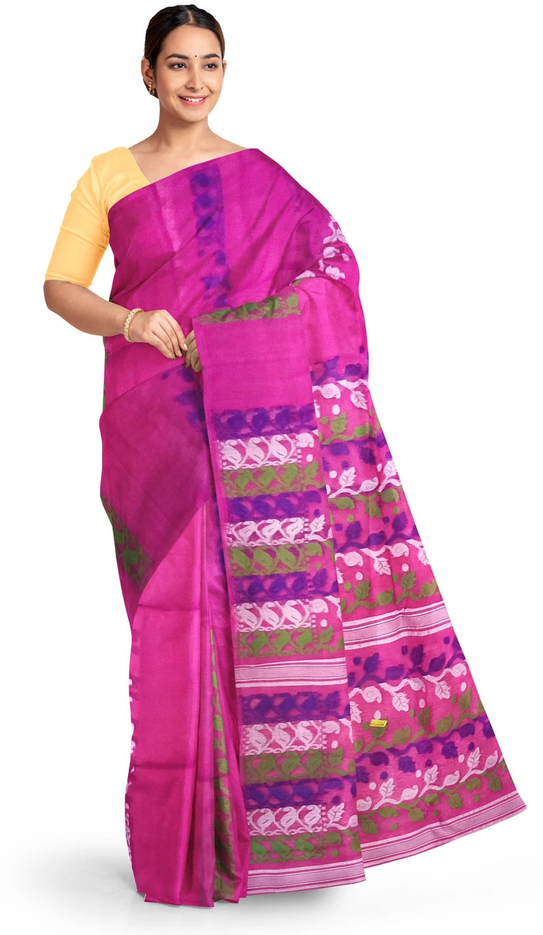 Pradip Fabrics Ethnic Women's Tant Jamdani Saree