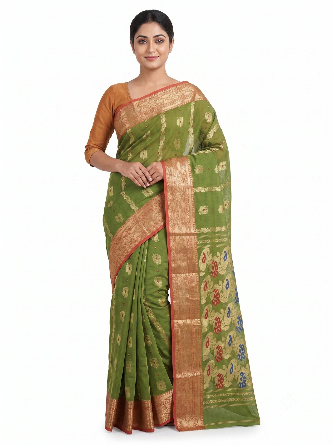 Pradip Fabrics Ethnic Women's Tant Cotton Saree