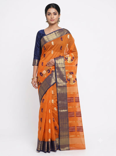 Pradip Fabrics Ethnic Women's Tant Cotton Silk Saree