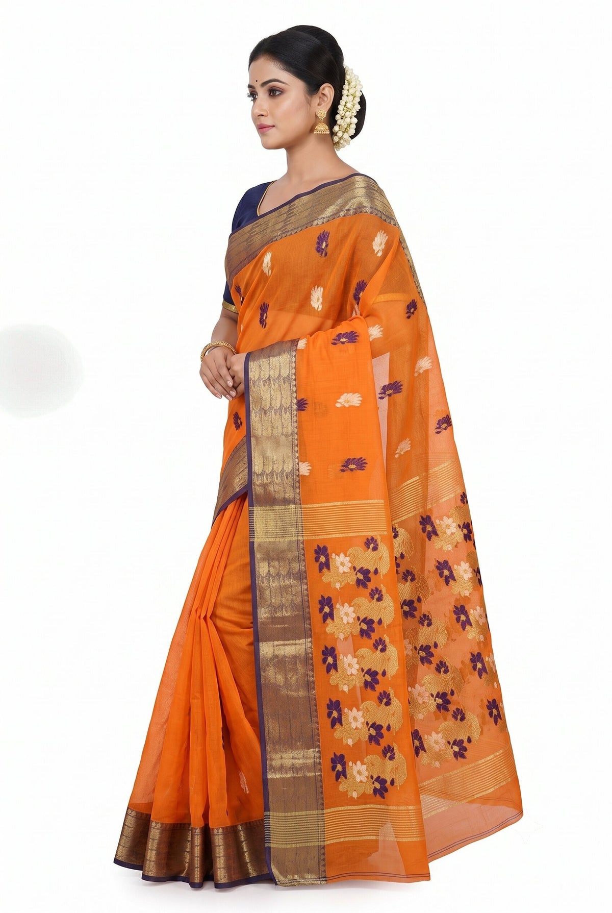 Pradip Fabrics Ethnic Women's Tant Cotton Silk Saree
