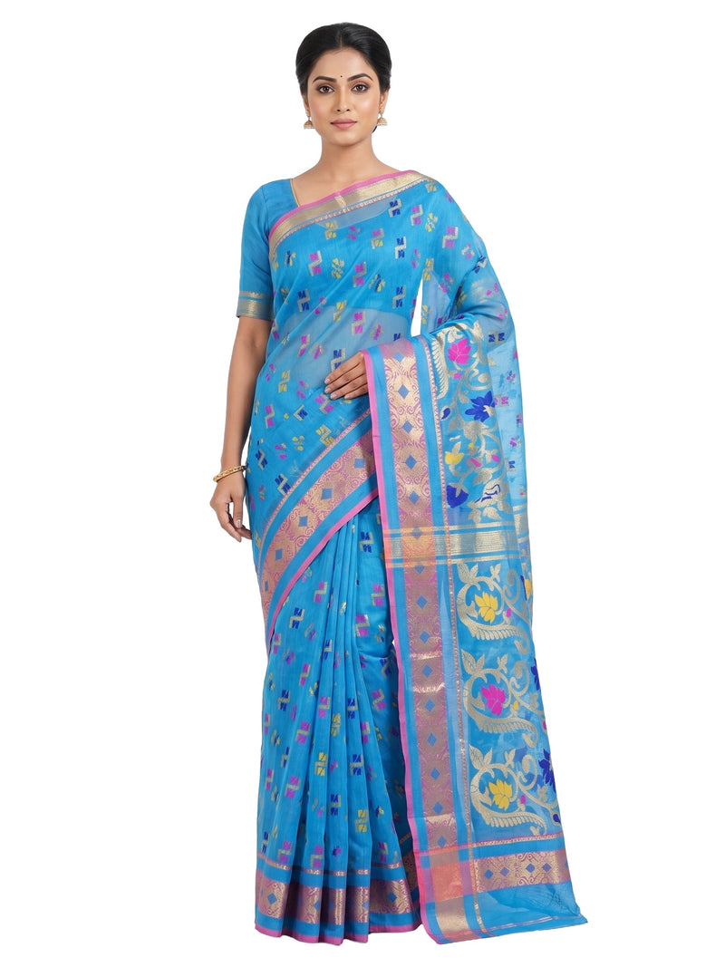 Pradip Fabrics Ethnic Women's Tant Silk  Wedding, Party Baluchuri Saree