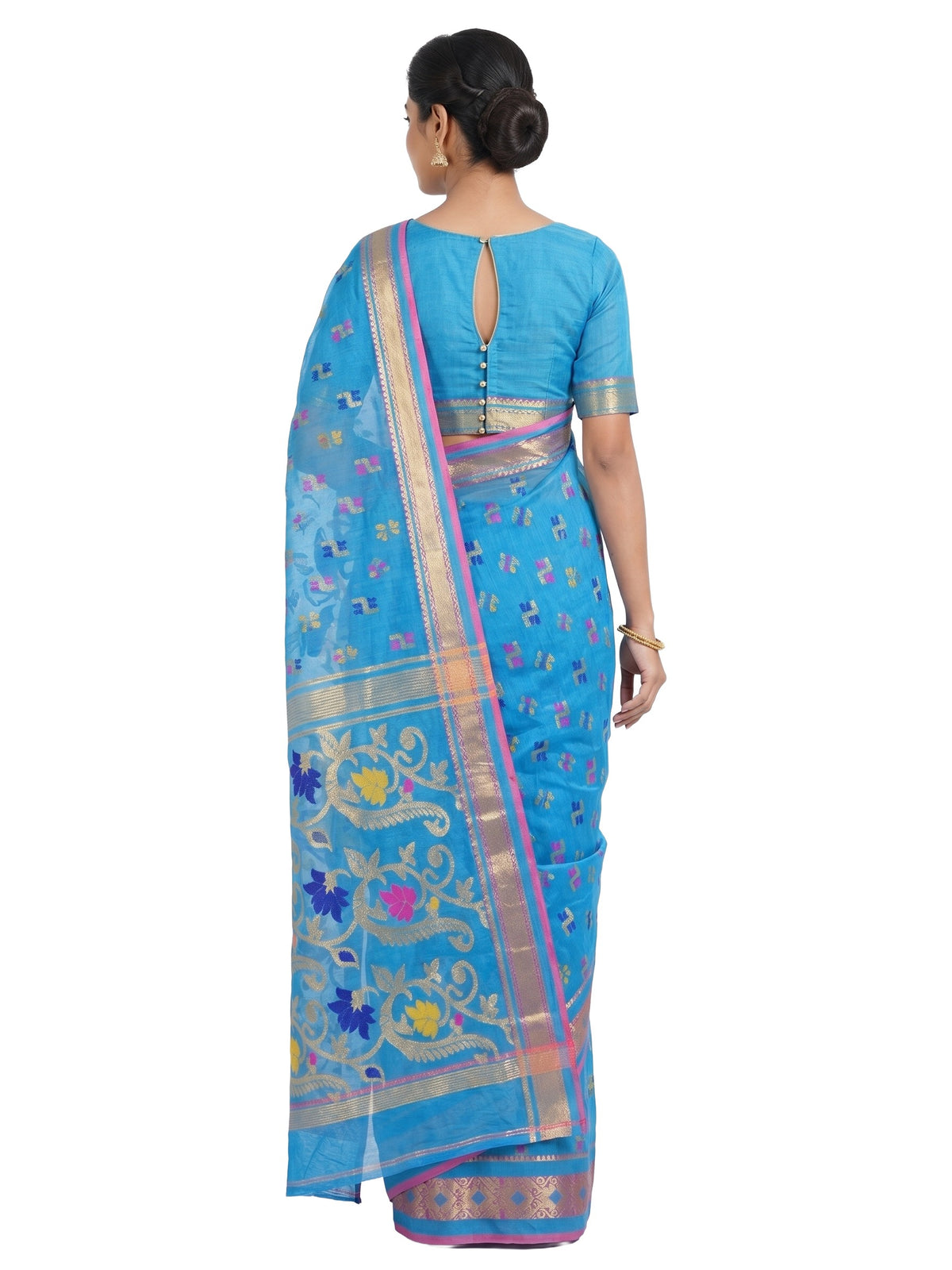 Pradip Fabrics Ethnic Women's Tant Silk  Wedding, Party Baluchuri Saree 
