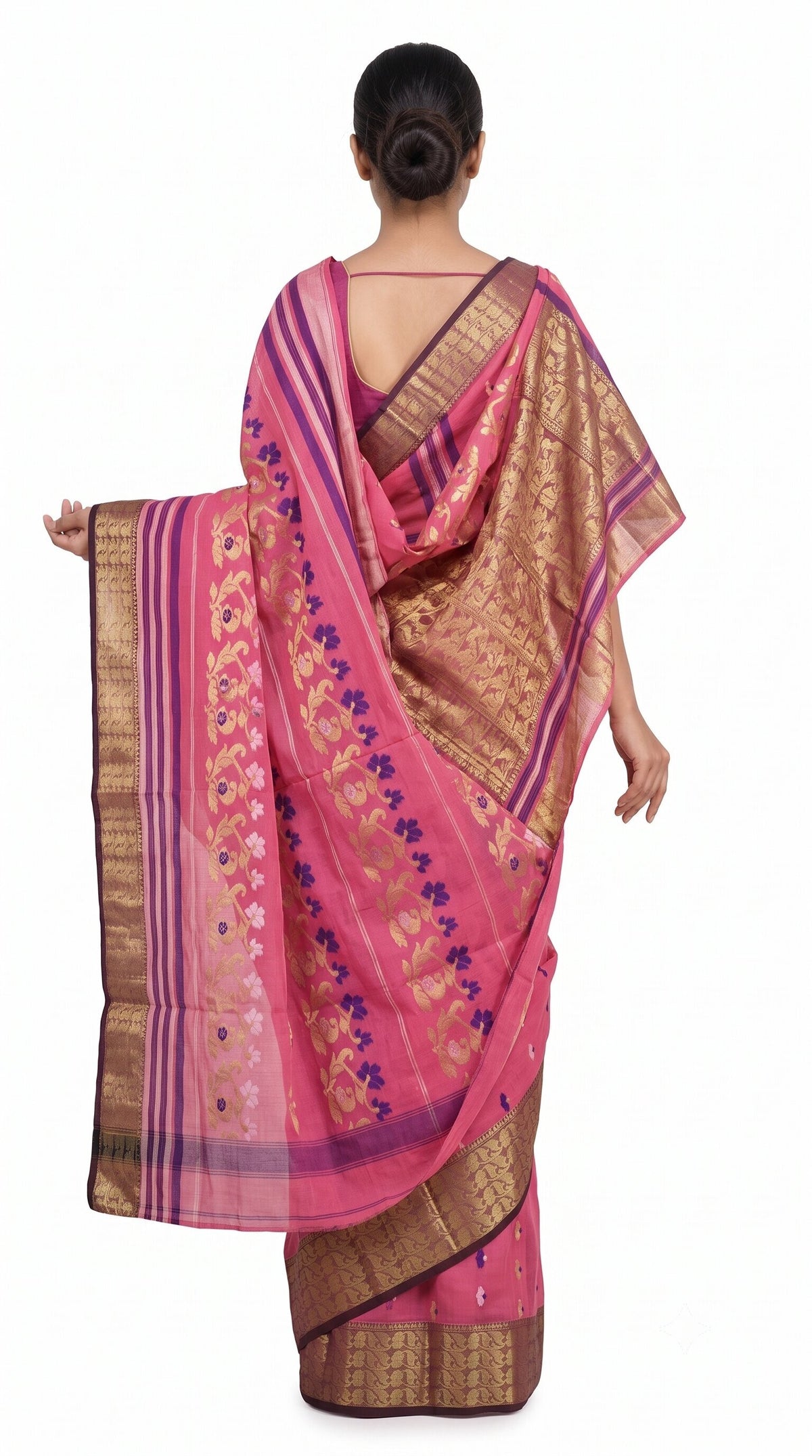 Pradip Fabrics Ethnic Women's Tant Cotton Silk Saree