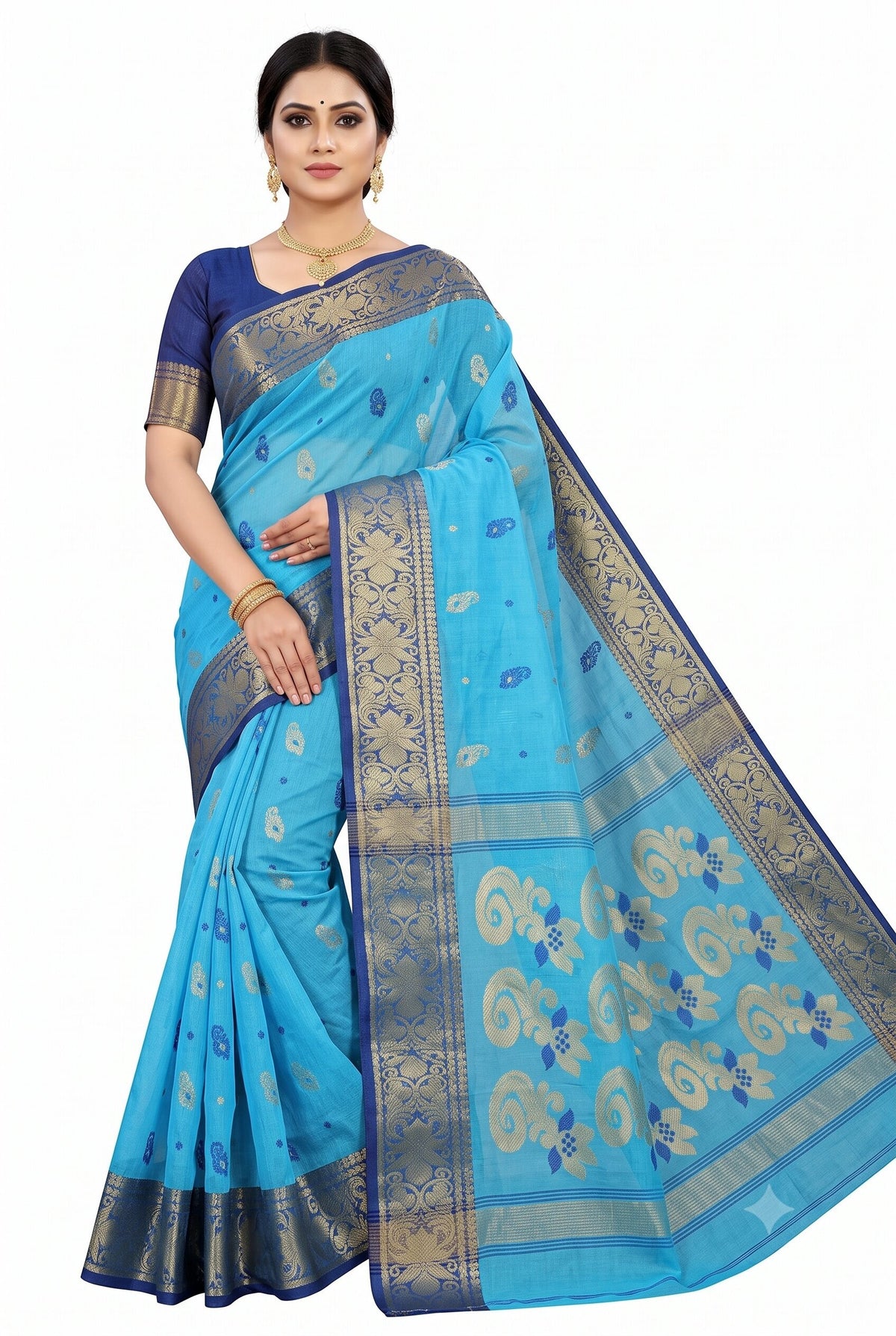 Pradip Fabrics Ethnic Women's Tant Cotton Saree