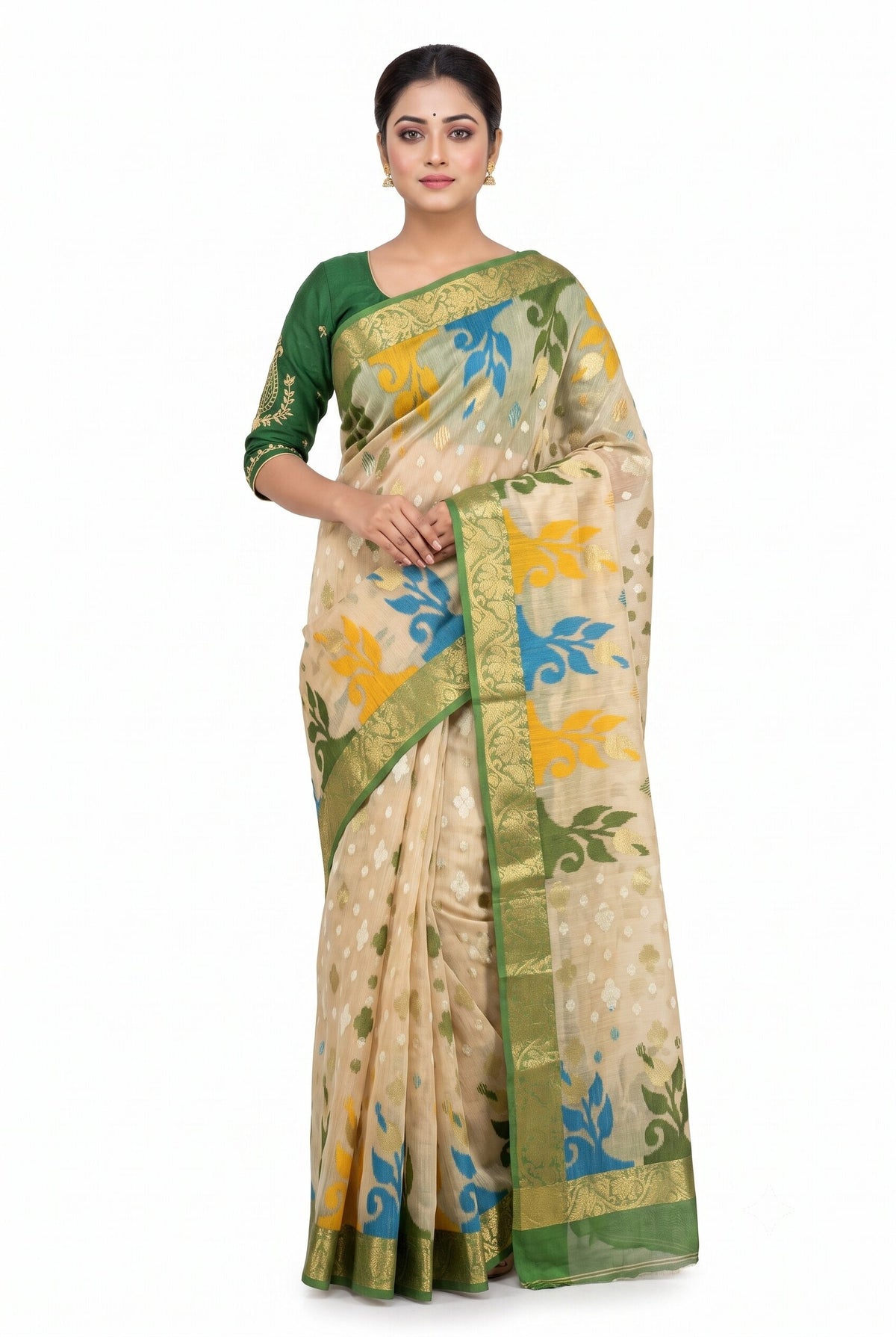 Pradip Fabrics Ethnic Women's Tant Silk Baluchuri Saree