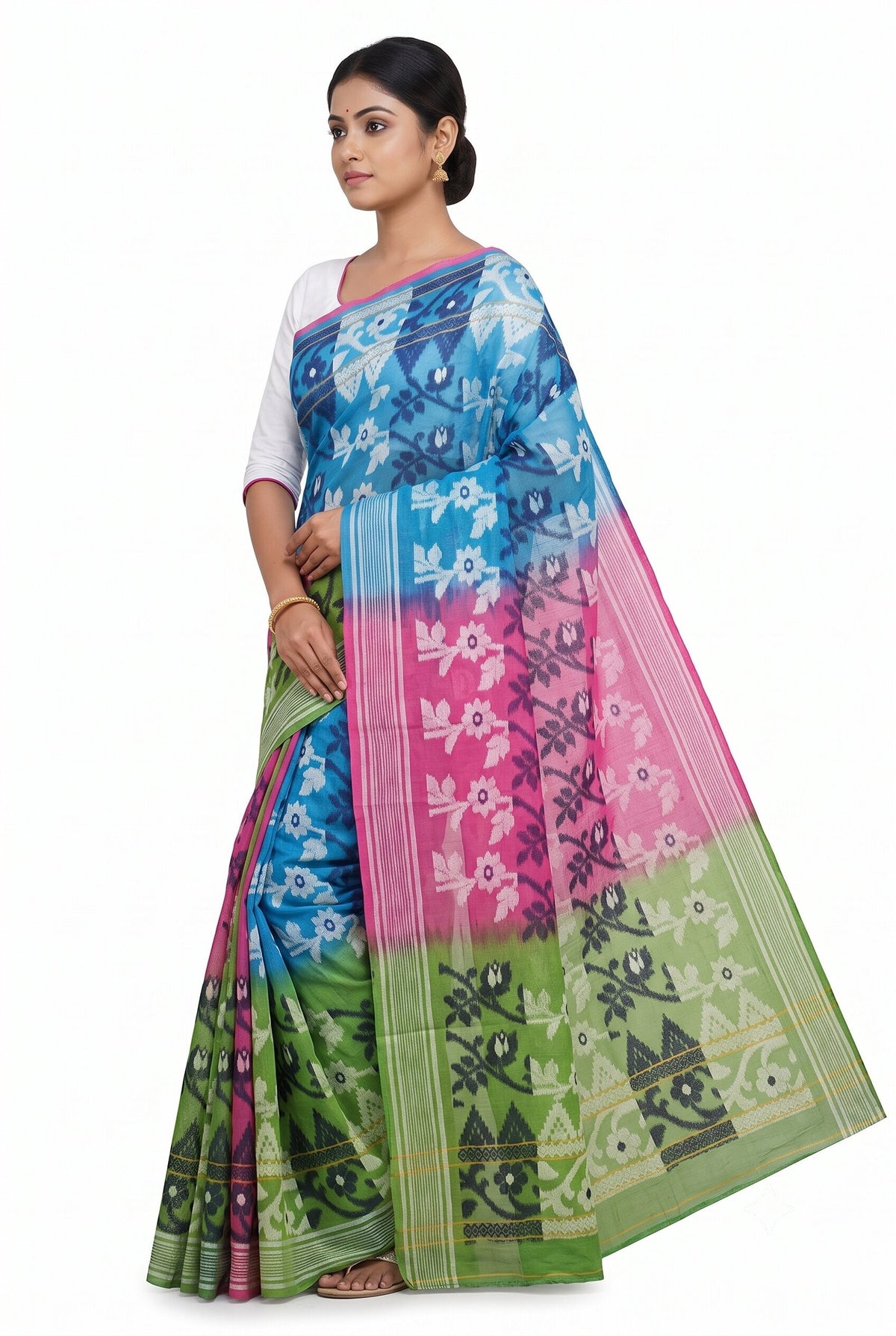 Pradip Fabrics Printed Handloom Pure Cotton Saree