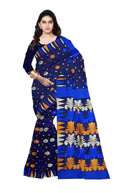 Pradip Fabrics Floral Print Jamdani Cotton Silk Saree