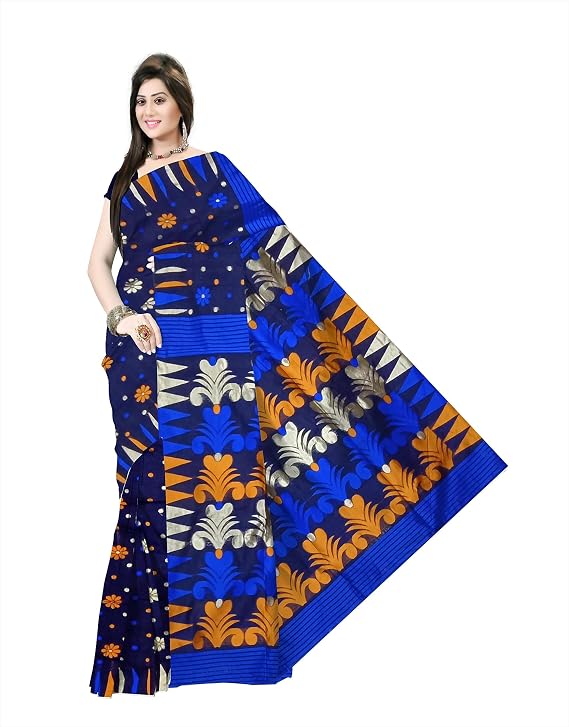 Pradip Fabrics Floral Print Jamdani Cotton Silk Saree