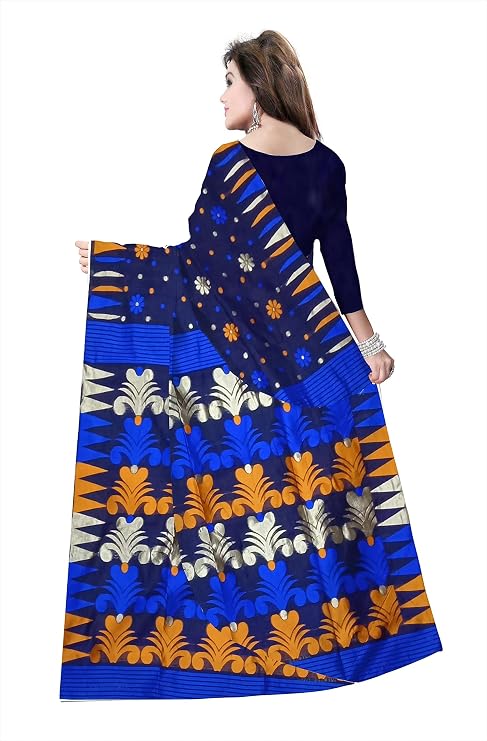 Pradip Fabrics Floral Print Jamdani Cotton Silk Saree