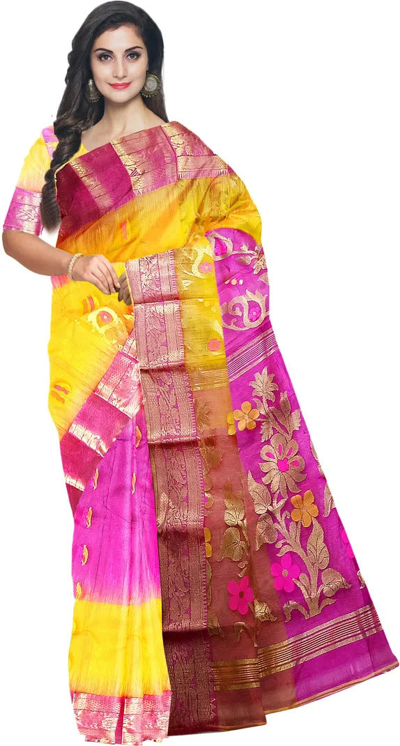 Pradip Fabrics Premium Tant Silk Saree for Women