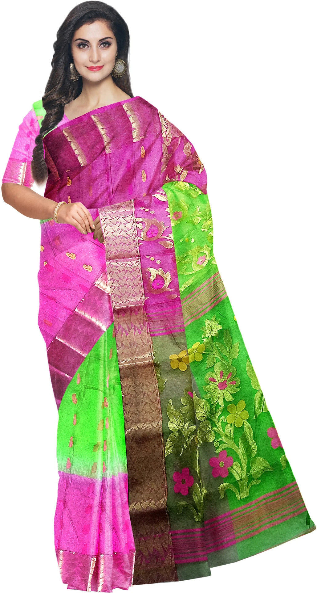Pradip Fabrics Premium Tant Silk Saree for Women