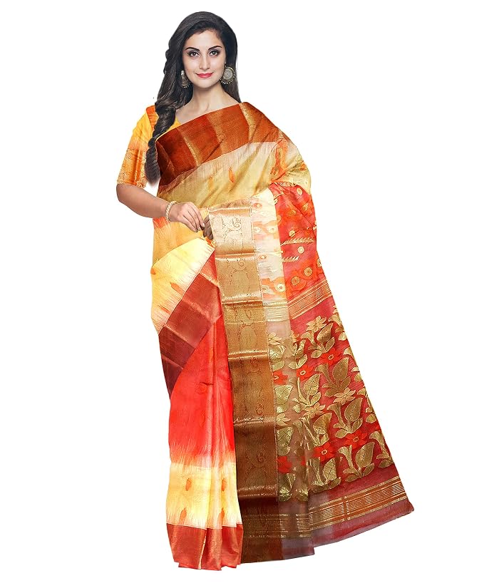 Pradip Fabrics Handloom Tant Baluchuri Saree for Women