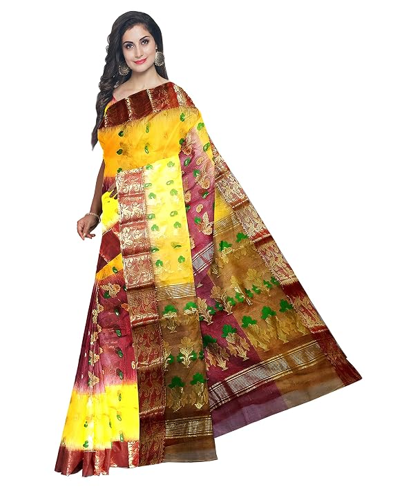 Pradip Fabrics Ethnic Women's Tant Tussar Silk Saree