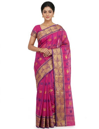 Pradip Fabrics Checkered Tant Pure Cotton Saree