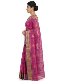 Pradip Fabrics Checkered Tant Pure Cotton Saree