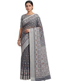 Pradip Fabrics Applique Handloom Cotton Silk Saree