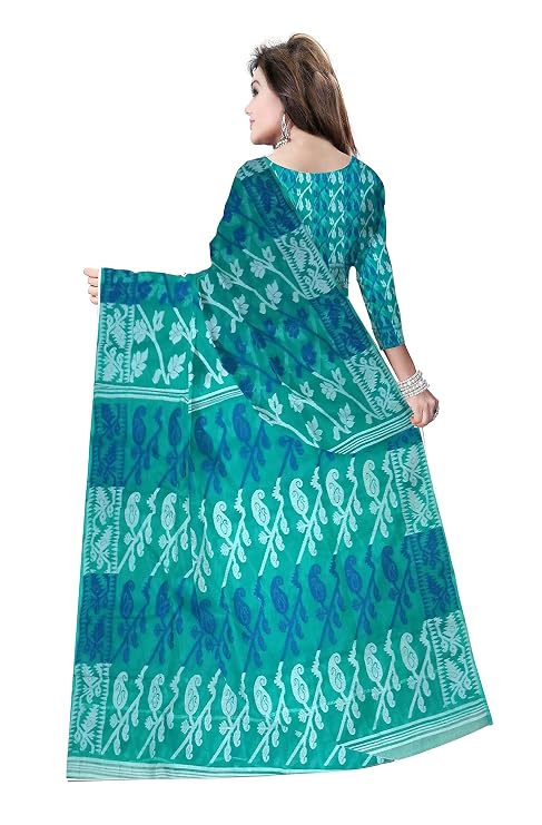 Pradip Fabrics Ethnic Women's Tant Cotton Dhakai Jamdami Saree