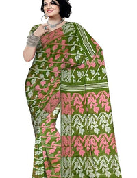 Pradip Fabrics Ethnic Women's Tant Cotton Dhakai Jamdami Saree