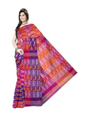 Pradip Fabrics Ethnic Women's Tant Cotton All Over Dhakai Jamdani Purple, Pink and Orange Color Saree