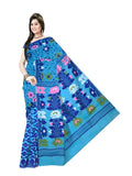 Pradip Fabrics Ethnic Women's Tant Cotton Soft Blue color Gap Dhakai Jamdami Saree