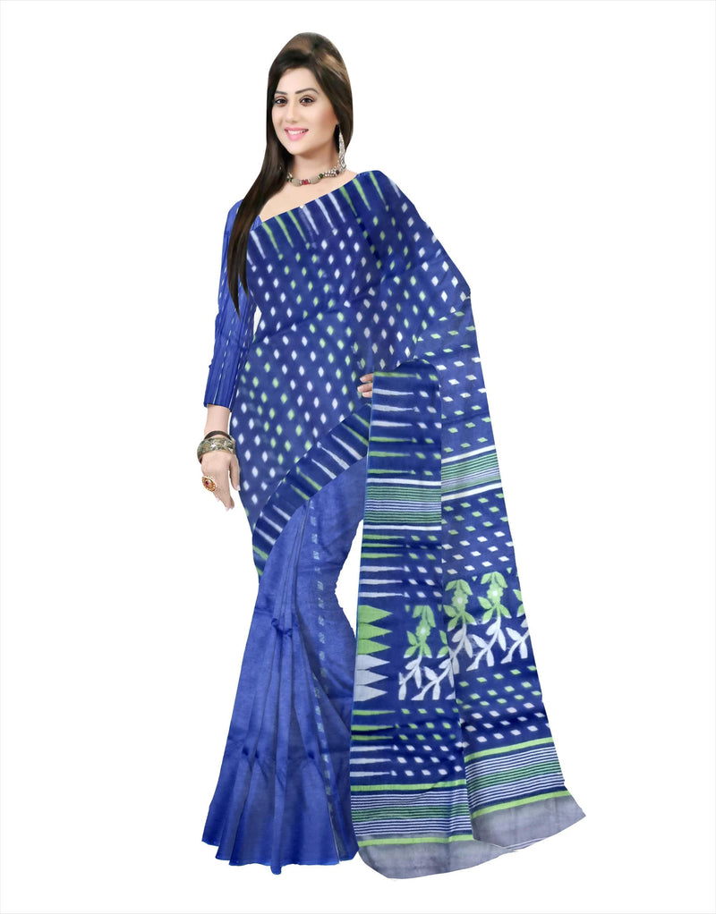 Pradip Fabrics Floral Print Tant Silk Blend Saree
