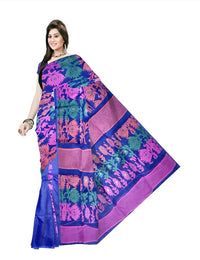 Pradip Fabrics Floral Print Tant Silk Blend Saree