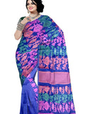 Pradip Fabrics Floral Print Tant Silk Blend Saree