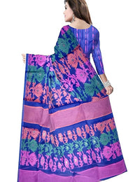 Pradip Fabrics Floral Print Tant Silk Blend Saree