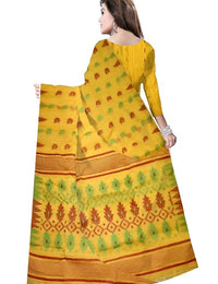 Pradip Fabrics Floral Print Tant Silk Blend Saree