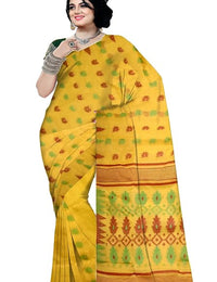 Pradip Fabrics Floral Print Tant Silk Blend Saree