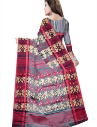 Pradip Fabrics Floral Print Tant Silk Blend Saree
